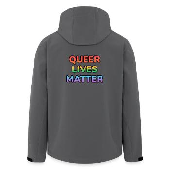Queer Lives Matter Rainbow - Men’s Recycled Softshell Jacket by Stanley/Stella - anthracite - Back - AI Model Male 185 light (185cm)