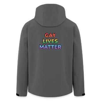 Gay Lives Matter Rainbow Pride - Men’s Recycled Softshell Jacket by Stanley/Stella - anthracite - Back - AI Model Male 185 light (185cm)
