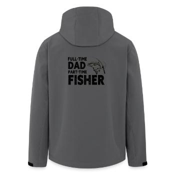 Vollzeit-Vater Teilzeit-Fisher – Papa-Geschenk - Recycelte Männer Softshell-Jacke von Stanley/Stella - Anthrazit - Hinten - AI Model Male 185 light (185cm)
