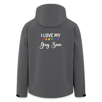 Ich liebe meinen schwulen Sohn - Recycelte Männer Softshell-Jacke von Stanley/Stella - Anthrazit - Hinten - AI Model Male 185 light (185cm)