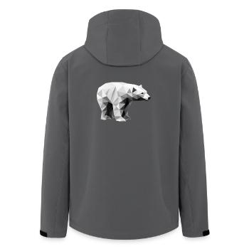 Geometrischer Eisbär | Low-Poly-Arktis-Tier - Recycelte Männer Softshell-Jacke von Stanley/Stella - Anthrazit - Hinten - AI Model Male 185 light (185cm)