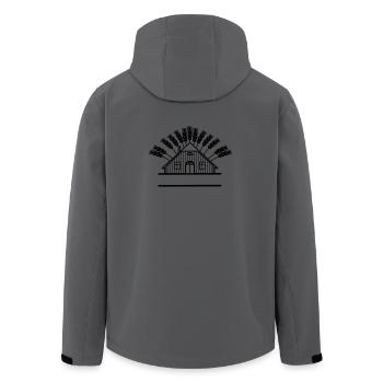 Granary with grain arch - Men’s Recycled Softshell Jacket by Stanley/Stella - anthracite - Back - AI Model Male 185 light (185cm)