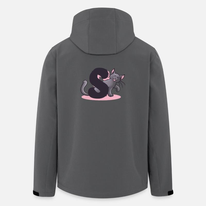 Katze Buchstabe S - Recycelte Männer Softshell-Jacke von Stanley/Stella - Anthrazit