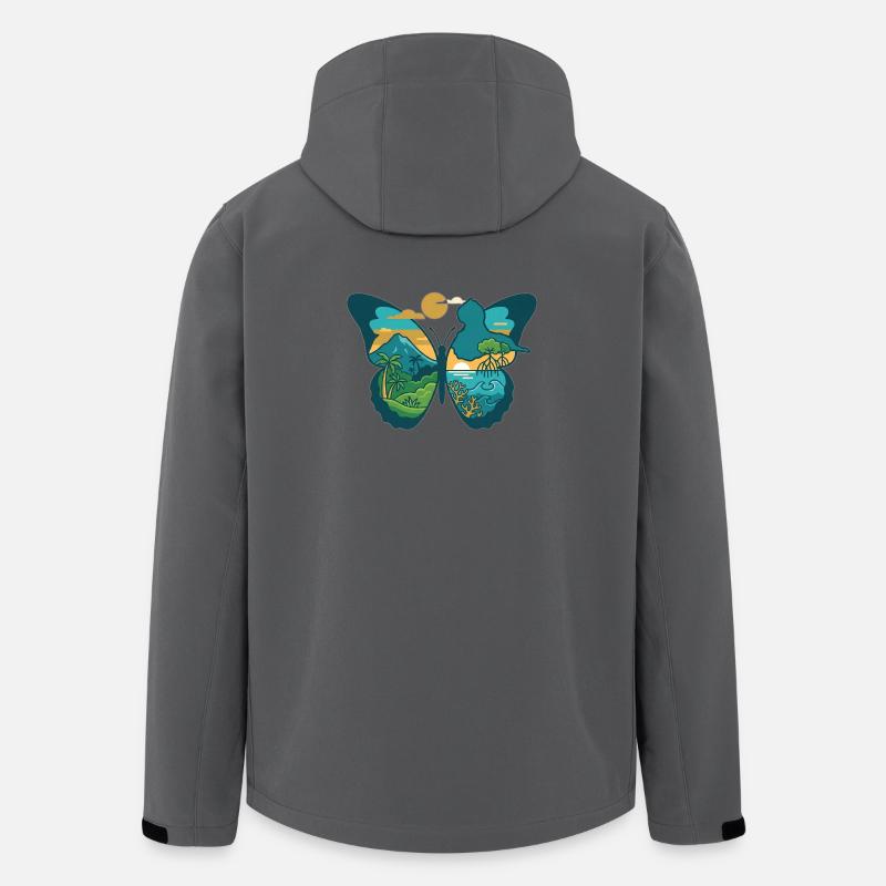 Butterfly Interior Landscapes - Men’s Recycled Softshell Jacket by Stanley/Stella - anthracite
