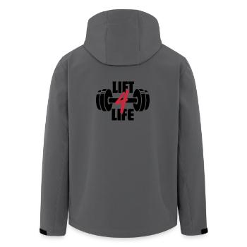 Lift 4 Life Barbell Gewichtheber-Gym-Workout - Recycelte Männer Softshell-Jacke von Stanley/Stella - Anthrazit - Hinten - AI Model Male 185 light (185cm)