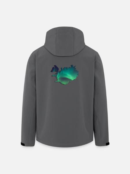 Iceland Iceland Northern Lights Topography Design - Men’s Recycled Softshell Jacket by Stanley/Stella - anthracite
