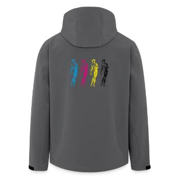 CMYK Statuen - Recycelte Männer Softshell-Jacke von Stanley/Stella - Anthrazit - Hinten - AI Model Male 185 light (185cm)