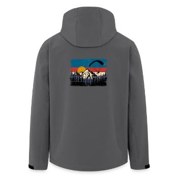 Sunset Summit Paraglide Retro - Men’s Recycled Softshell Jacket by Stanley/Stella - anthracite - Back - AI Model Male 185 light (185cm)