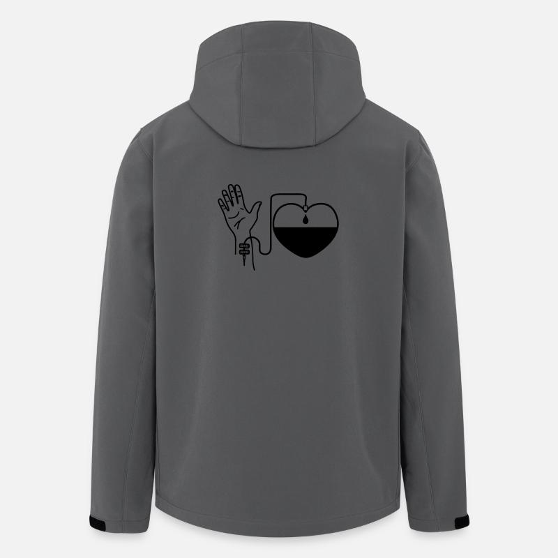 Bluthandtropfen im Herzen - Recycelte Männer Softshell-Jacke von Stanley/Stella - Anthrazit