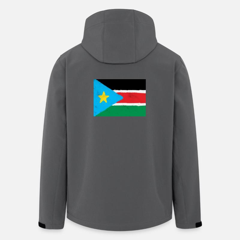 Drapeau du Soudan du Sud - Veste softshell homme en polyester recyclé Stanley/Stella - charbon