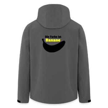 Farbe Banane - Recycelte Männer Softshell-Jacke von Stanley/Stella - Anthrazit - Hinten - AI Model Male 185 light (185cm)