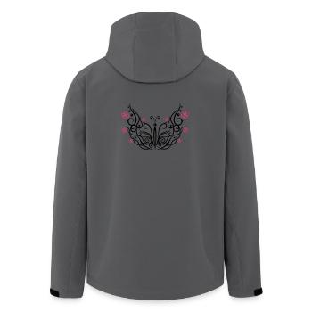 Butterfly with cherry blossoms - Men’s Recycled Softshell Jacket by Stanley/Stella - anthracite - Back - AI Model Male 185 light (185cm)