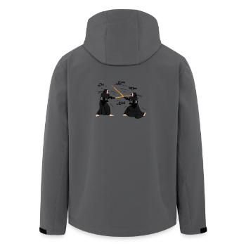 Kendo - Recycelte Männer Softshell-Jacke von Stanley/Stella - Anthrazit - Hinten - AI Model Male 185 light (185cm)