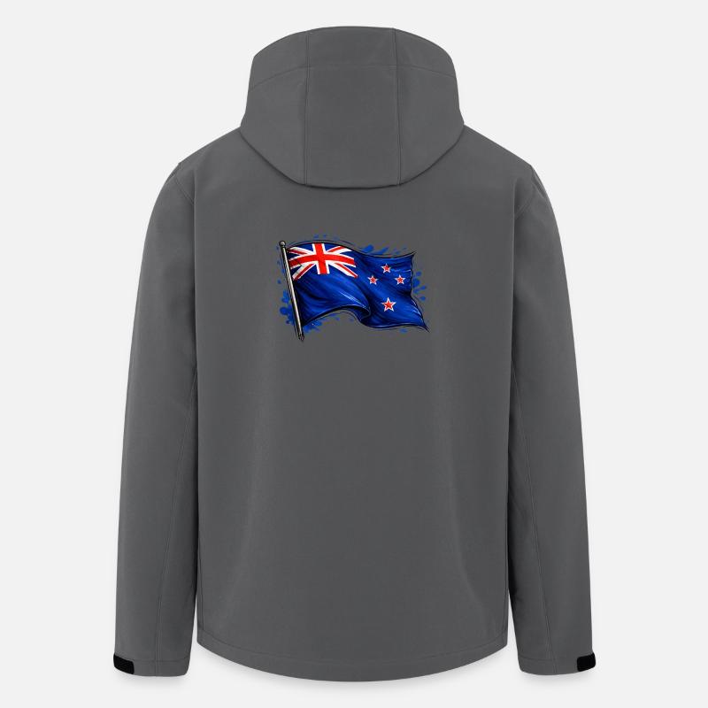 drapeau de la Nouvelle-Zélande - Veste softshell homme en polyester recyclé Stanley/Stella - charbon