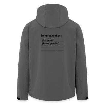 Potential to give away - Men’s Recycled Softshell Jacket by Stanley/Stella - anthracite - Back - AI Model Male 185 light (185cm)