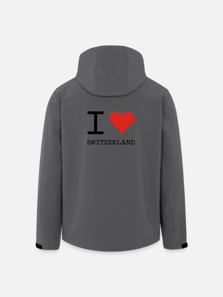 I LOVE SWITZERLAND - Veste softshell homme en polyester recyclé Stanley/Stella - charbon