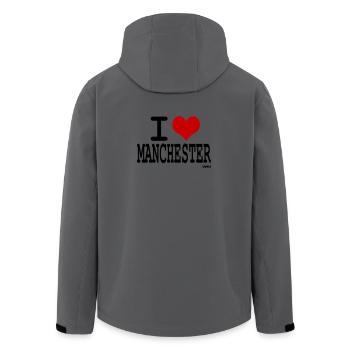 i love manchester - Recycelte Männer Softshell-Jacke von Stanley/Stella - Anthrazit - Hinten - AI Model Male 185 light (185cm)