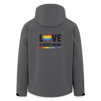 Mois de la fierté LGBT - L’amour ne se trompe jamais - Veste softshell homme en polyester recyclé Stanley/Stella - charbon - Dos - AI Model Male 185 light (185cm)