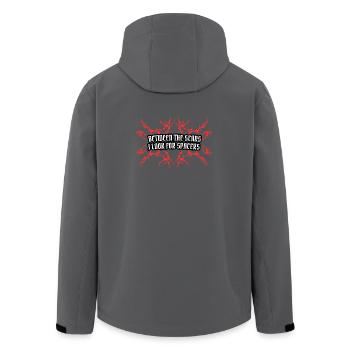 Cosmic Scarred Spider Design - Men’s Recycled Softshell Jacket by Stanley/Stella - anthracite - Back - AI Model Male 185 light (185cm)