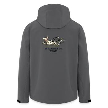 Mein Training ist ein Fleckchen Chaos - Recycelte Männer Softshell-Jacke von Stanley/Stella - Anthrazit - Hinten - AI Model Male 185 light (185cm)