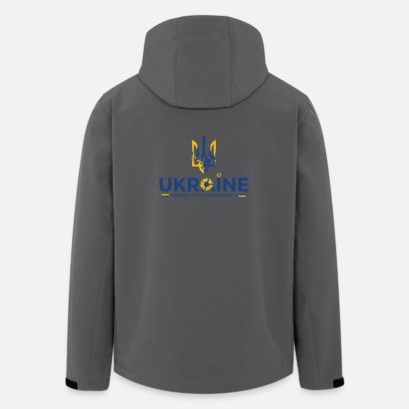 Dreizack Sonnenblume Ukraine Flagge - Recycelte Männer Softshell-Jacke von Stanley/Stella - Anthrazit