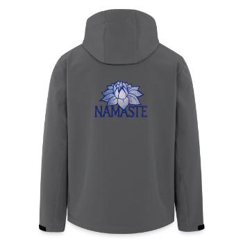 Lotus-Namaste-Blüte - Recycelte Männer Softshell-Jacke von Stanley/Stella - Anthrazit - Hinten - AI Model Male 185 light (185cm)