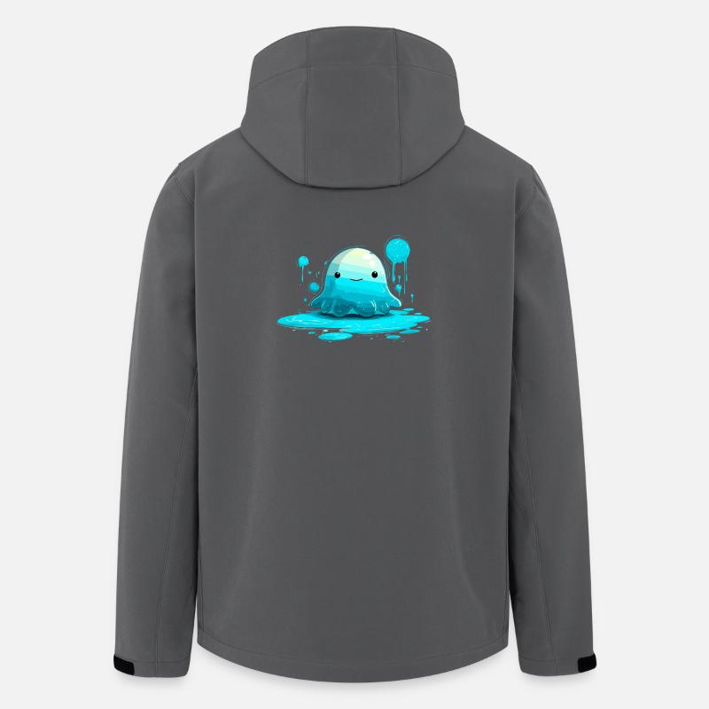 Blauer Wasserjelly mit Lächeln - Recycelte Männer Softshell-Jacke von Stanley/Stella - Anthrazit