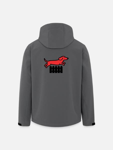 Dackel Sprung Zaun Agility - Recycelte Männer Softshell-Jacke von Stanley/Stella - Anthrazit