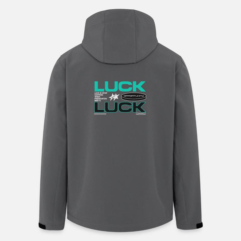 Luck & Opportunity Motiv - Recycelte Männer Softshell-Jacke von Stanley/Stella - Anthrazit