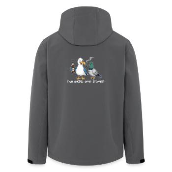 Two Birds One Stoned - Men’s Recycled Softshell Jacket by Stanley/Stella - anthracite - Back - AI Model Male 185 light (185cm)