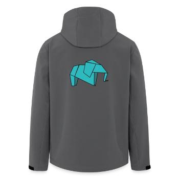 Origami Éléphant - Veste softshell homme en polyester recyclé Stanley/Stella - charbon - Dos - AI Model Male 185 light (185cm)