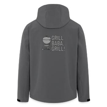 Grillez baba, grillez ! - Veste softshell homme en polyester recyclé Stanley/Stella - charbon - Dos - AI Model Male 185 light (185cm)