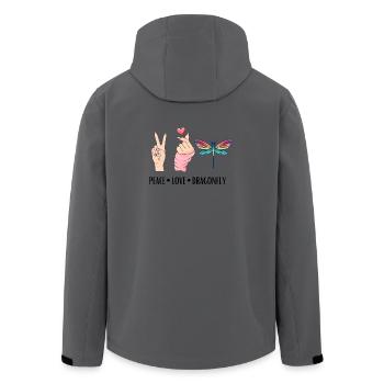 Dragonfly peace Love And Dragonflies - Men’s Recycled Softshell Jacket by Stanley/Stella - anthracite - Back - AI Model Male 185 light (185cm)
