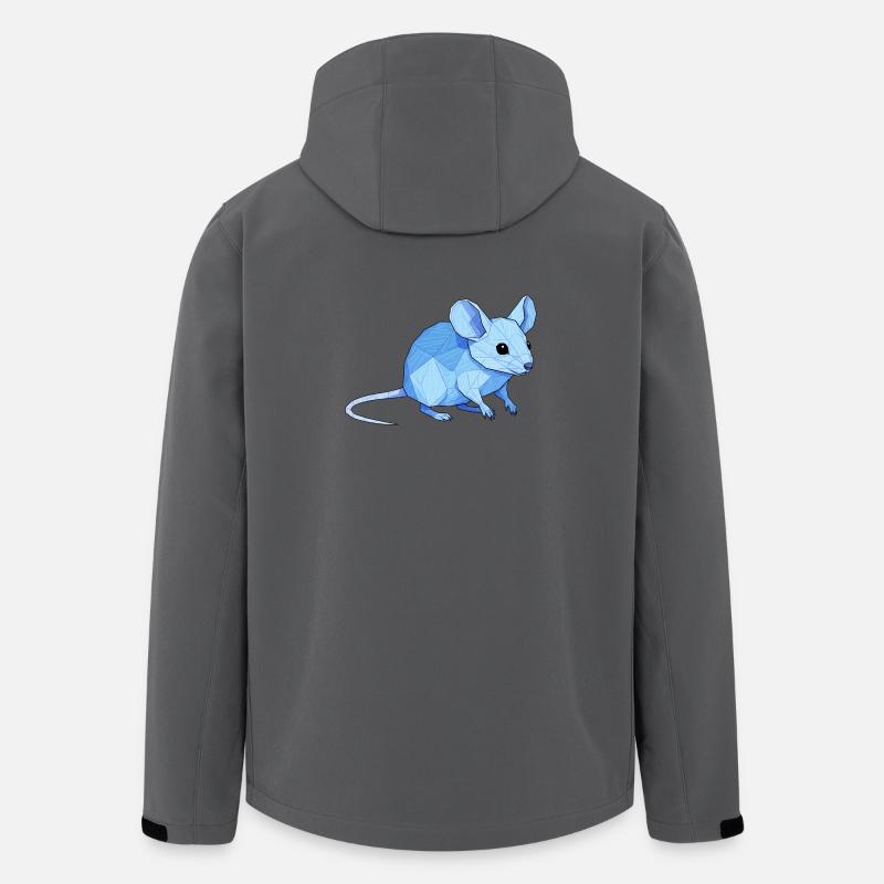 Blue Low-Poly Mouse - Men’s Recycled Softshell Jacket by Stanley/Stella - anthracite