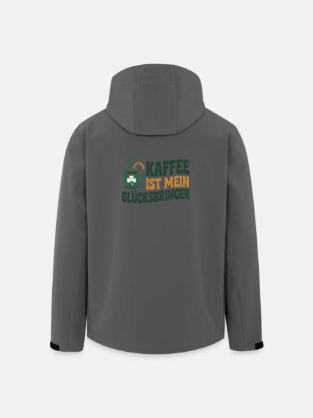Kaffee ist mein Glücksbringer - Recycelte Männer Softshell-Jacke von Stanley/Stella - Anthrazit