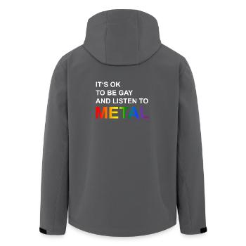 Ok2BGay - Men’s Recycled Softshell Jacket by Stanley/Stella - anthracite - Back - AI Model Male 185 light (185cm)