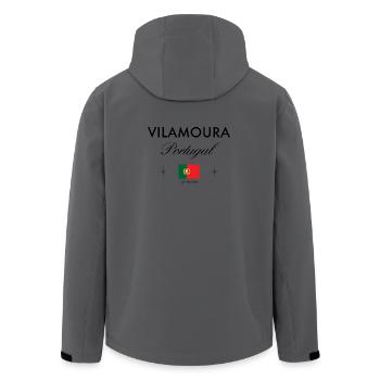 Vilamoura Portugal Coordinates Travel Souvenir - Men’s Recycled Softshell Jacket by Stanley/Stella - anthracite - Back - AI Model Male 185 light (185cm)
