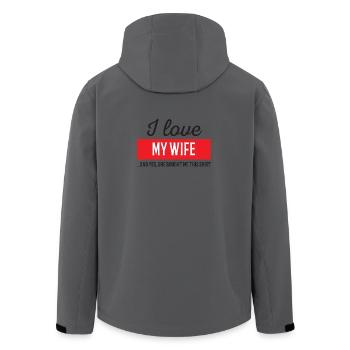 Ich liebe meine Frau - Recycelte Männer Softshell-Jacke von Stanley/Stella - Anthrazit - Hinten - AI Model Male 185 light (185cm)