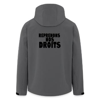 Reprenons nos doits manif - Veste softshell homme en polyester recyclé Stanley/Stella - charbon - Dos - AI Model Male 185 light (185cm)