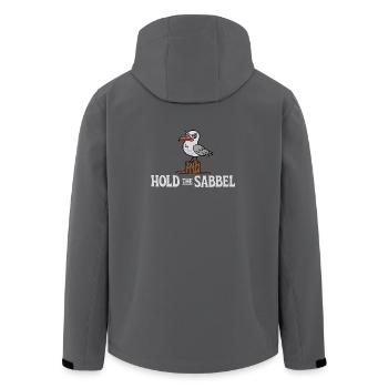 Hold The Sabbel Seagull North German Low German - Men’s Recycled Softshell Jacket by Stanley/Stella - anthracite - Back - AI Model Male 185 light (185cm)
