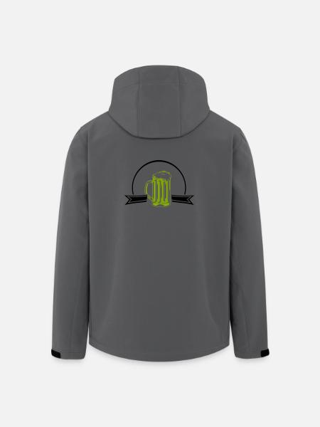 Green Neon Beer Mug Outline - Men’s Recycled Softshell Jacket by Stanley/Stella - anthracite