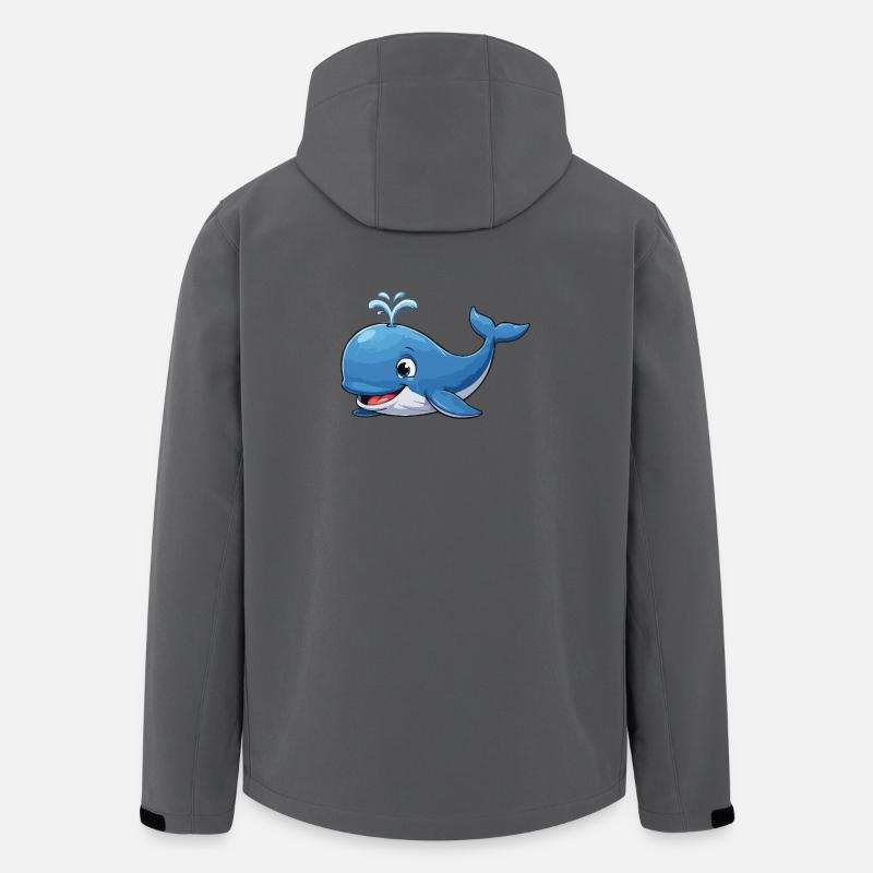 Blue Whale Cartoon - Men’s Recycled Softshell Jacket by Stanley/Stella - anthracite