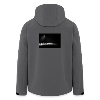 Deich an der Nordsee - Recycelte Männer Softshell-Jacke von Stanley/Stella - Anthrazit - Hinten - AI Model Male 185 light (185cm)
