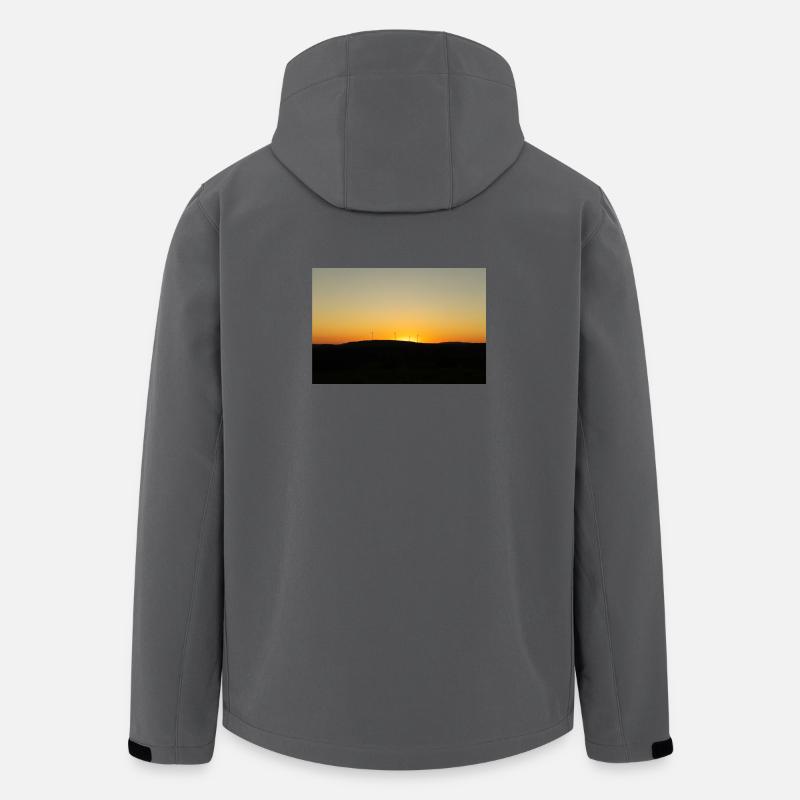 Sonnenuntergang über Windrädern - Recycelte Männer Softshell-Jacke von Stanley/Stella - Anthrazit