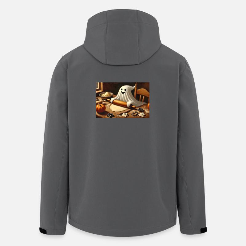 Geist beim Plätzchenbacken: Süßer Halloween Spaß - Recycelte Männer Softshell-Jacke von Stanley/Stella - Anthrazit
