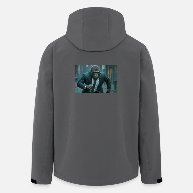 Geschäfts-Gorilla im Regen - Recycelte Männer Softshell-Jacke von Stanley/Stella - Anthrazit
