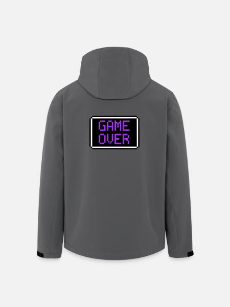Game Over Shield Retro Gamer - Men’s Recycled Softshell Jacket by Stanley/Stella - anthracite
