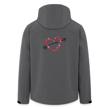 Großes Herz mit Pfeil aus vielen Herzen - Recycelte Männer Softshell-Jacke von Stanley/Stella - Anthrazit - Hinten - AI Model Male 185 light (185cm)