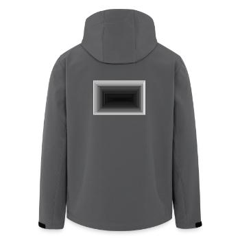 Schwarzer Grauton Tunnel Muster - Recycelte Männer Softshell-Jacke von Stanley/Stella - Anthrazit - Hinten - AI Model Male 185 light (185cm)