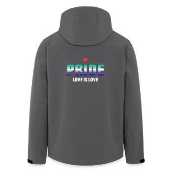 LGBT Pride Month - Love is Love (Gays) - Men’s Recycled Softshell Jacket by Stanley/Stella - anthracite - Back - AI Model Male 185 light (185cm)